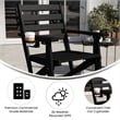 Pemberly Row Adirondack Dining Chair with Fold Out Cupholder in Black