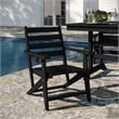 Pemberly Row Adirondack Dining Chair with Fold Out Cupholder in Black
