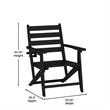 Pemberly Row Adirondack Dining Chair with Fold Out Cupholder in Black