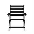 Pemberly Row Adirondack Dining Chair with Fold Out Cupholder in Black