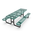Pemberly Row 8' Expanded Mesh Metal Picnic Table with Anchors in Green