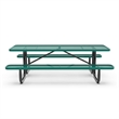 Pemberly Row 8' Expanded Mesh Metal Picnic Table with Anchors in Green