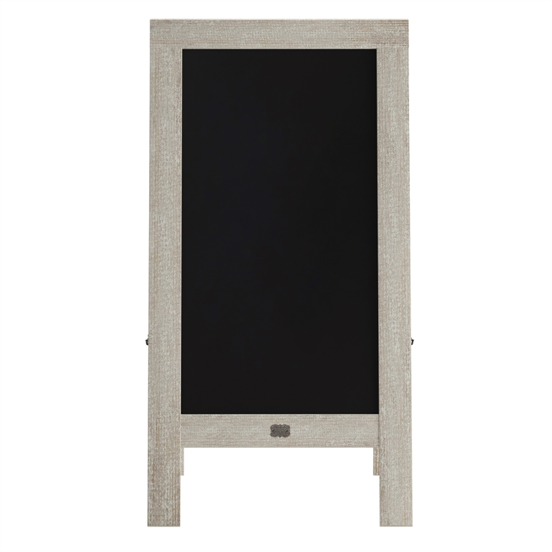 Pemberly Row Weathered Wood A-Frame Magnetic Chalkboard Set with Markers