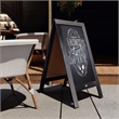 Pemberly Row Black Wood A-Frame Magnetic Chalkboard Set with Markers & Stencils