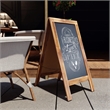 Pemberly Row 40x20 Freestanding Rustic Brown Wood A-Frame Chalkboard