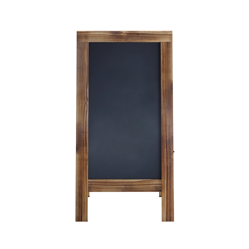 Pemberly Row 40x20 Freestanding Rustic Brown Wood A-Frame Chalkboard
