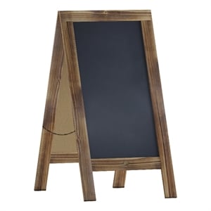 Pemberly Row 40x20 Freestanding Rustic Brown Wood A-Frame Chalkboard
