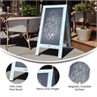 Pemberly Row 40x20 Freestanding Robin Blue Wood A-Frame Chalkboard