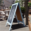 Pemberly Row 40x20 Freestanding Robin Blue Wood A-Frame Chalkboard
