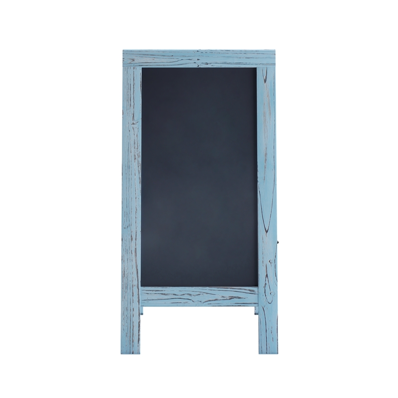 Pemberly Row 40x20 Freestanding Robin Blue Wood A-Frame Chalkboard