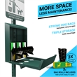 Pemberly Row Pet Waste Station with Roll Bag Dispenser and Trash Can with Lid