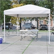 Pemberly Row 10' x 10' White Pop Up Canopy with Folding Table and Benches Set