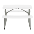 Pemberly Row Indoor/Outdoor Kids White Folding Picnic Table with Benches