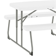 Pemberly Row Indoor/Outdoor Kids White Folding Picnic Table with Benches