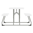 Pemberly Row Indoor/Outdoor Kids White Folding Picnic Table with Benches