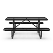 Pemberly Row 6' Rectangular Expanded Mesh Metal Outdoor Picnic Table in Black