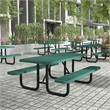 Pemberly Row 6' Rectangular Expanded Mesh Metal Outdoor Picnic Table in Green