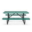 Pemberly Row 6' Rectangular Expanded Mesh Metal Outdoor Picnic Table in Green