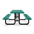 Pemberly Row 6' Rectangular Expanded Mesh Metal Outdoor Picnic Table in Green