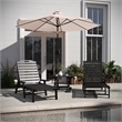 Pemberly Row 3 Piece Adirondack Set with 2 Loungers & Table in Black