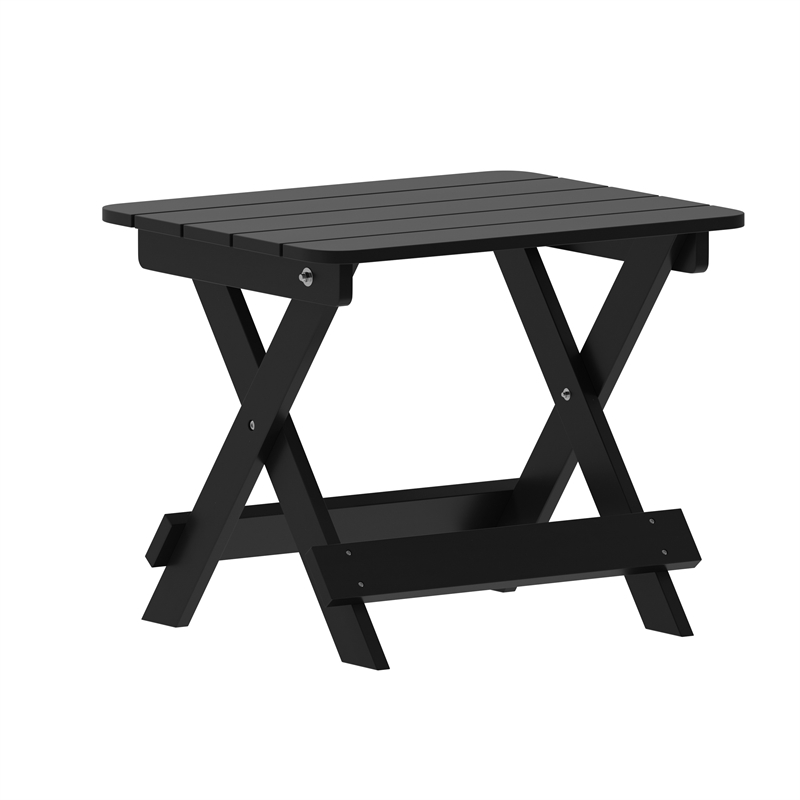 Pemberly Row 3 Piece Adirondack Set with 2 Loungers & Table in Black