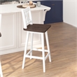 Pemberly Row 360 Swivel Wood Bar Height Stool in Antique White Wash/Gray