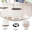 Pemberly Row 360 Swivel Wood Bar Height Stool in Antique White Wash/Gray