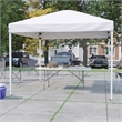 Pemberly Row 10' x 10' White Pop Up Canopy Tent and 6' Bi-Fold Table with Handle