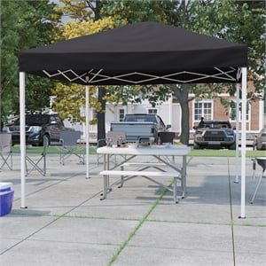 Pemberly Row 10' x 10' Black Weather Resistant Straight Leg Instant Canopy Tent