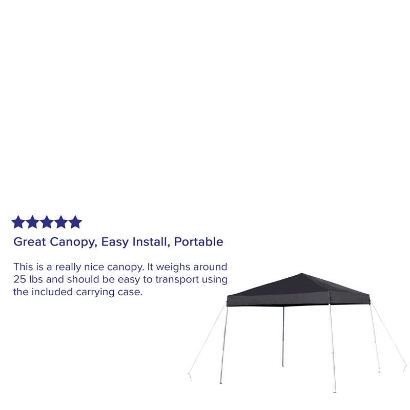 Pemberly Row 10' x 10' Black Weather Resistant Straight Leg Instant Canopy Tent