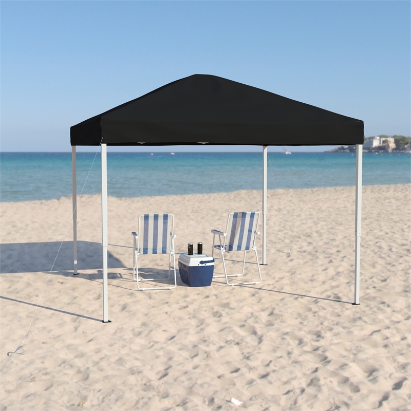 Pemberly Row 10' x 10' Black Weather Resistant Straight Leg Instant Canopy Tent