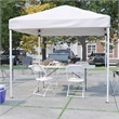 Pemberly Row 8' x 8' White Pop Up Canopy with Table and 4 Chairs Bundle