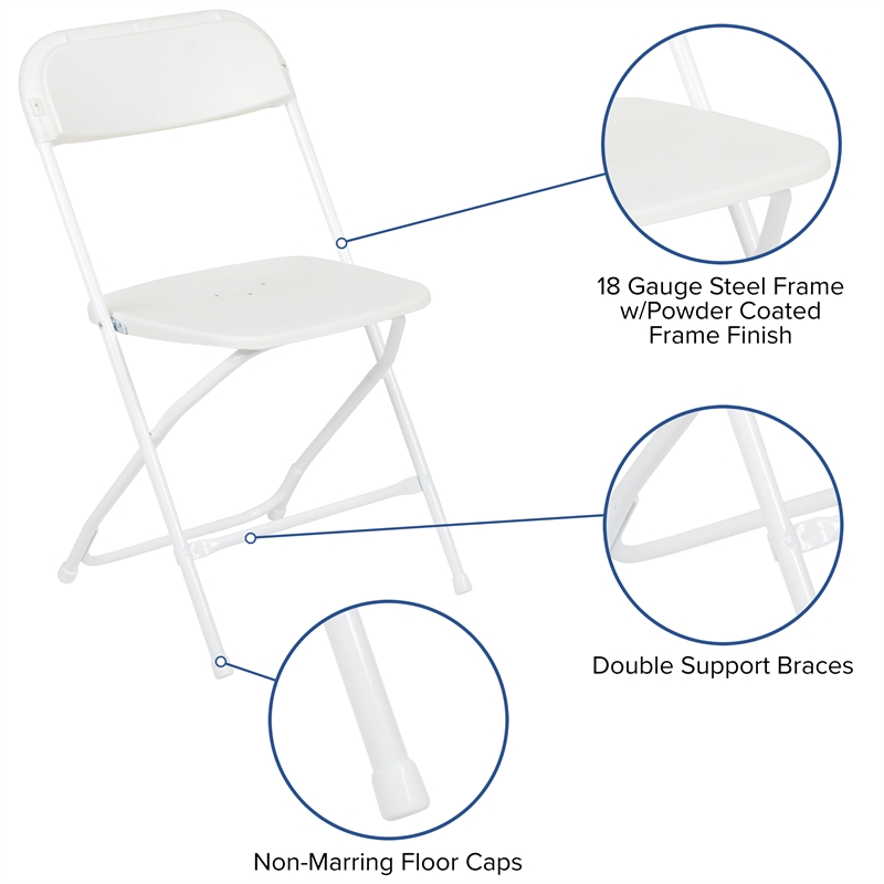 Pemberly Row 8' x 8' White Pop Up Canopy with Table and 4 Chairs Bundle