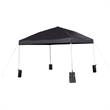 Pemberly Row 10'x10' Black Pop Up Straight Leg Canopy Tent with Sandbags & Case