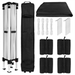 Pemberly Row 10'x10' Black Pop Up Straight Leg Canopy Tent with Sandbags & Case