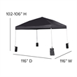 Pemberly Row 10'x10' Black Pop Up Straight Leg Canopy Tent with Sandbags & Case