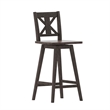 Pemberly Row 360 Swivel Wood Bar Height Stool in Gray Wash Walnut