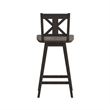 Pemberly Row 360 Swivel Wood Bar Height Stool in Gray Wash Walnut