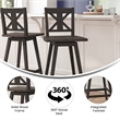 Pemberly Row 360 Swivel Wood Bar Height Stool in Gray Wash Walnut