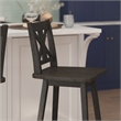 Pemberly Row 360 Swivel Wood Bar Height Stool in Gray Wash Walnut