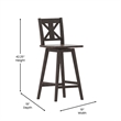 Pemberly Row 360 Swivel Wood Bar Height Stool in Gray Wash Walnut