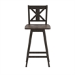 Pemberly Row 360 Swivel Wood Bar Height Stool in Gray Wash Walnut