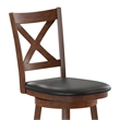 Pemberly Row Wooden Swivel Counter Stools in Antique Oak/Black