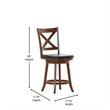 Pemberly Row Wooden Swivel Counter Stools in Antique Oak/Black
