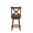 Pemberly Row Wooden Swivel Counter Stools in Antique Oak/Black