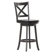 Pemberly Row Wooden Swivel Bar Stools in Gray Wash Walnut/Black