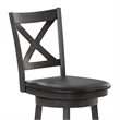 Pemberly Row Wooden Swivel Bar Stools in Gray Wash Walnut/Black