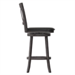 Pemberly Row Wooden Swivel Bar Stools in Gray Wash Walnut/Black