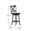 Pemberly Row Wooden Swivel Bar Stools in Gray Wash Walnut/Black