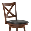 Pemberly Row Crossback Wooden Swivel Bar Stools in Antique Oak/Black